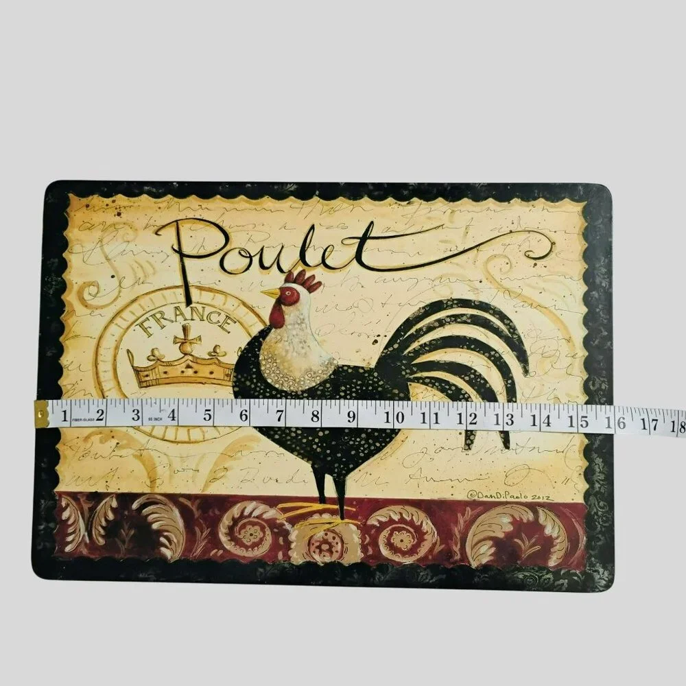 Rooster Poulet Themed Cork Backed Placemats By Dan DiPaolo Set Of 4